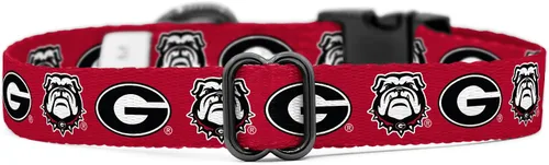 Vista 4 de Georgia Bulldogs - Collares y correas ajustables de nailon hechos a mano (cuello XS)