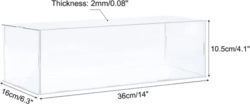 Vista 2 de MECCANIXITY Vitrina de acrílico Caja de plástico transparente montar escaparate a prueba de polvo 14x6.3x4.1 pulgadas para artículos coleccionables