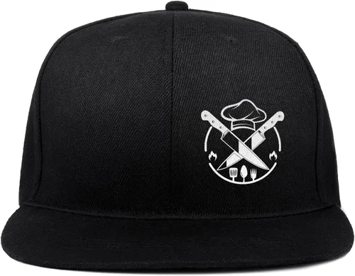 Vista 2 de Sombrero de chef para hombre, sombreros a presión para hombre, cuchillos divertidos, espátula, cocina, gorra de béisbol ajustable, sombrero de pico