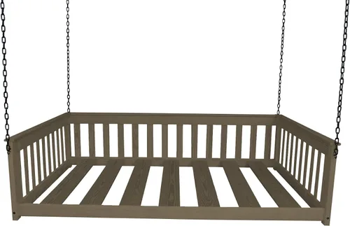 Vista 11 de Amish-Made - Cama de columpio de madera negra con cadenas Negro (Black Paint)