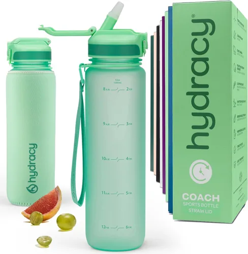 Vista 27 de Hydracy Botella de agua de plástico Tritan de 2.3 L sin BPA con correa de hombro ajustable, tapa a prueba de derrames y práctica boquilla de Lus