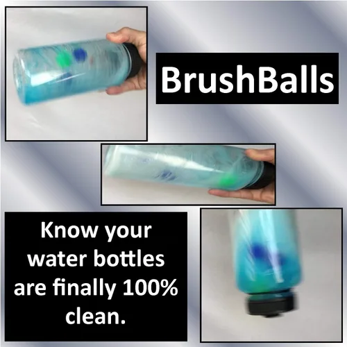 Vista 5 de Keyfit Tools BrushBalls (paquete de 4 x 2) 8 bolas de cepillo de limpieza para botellas de agua, reutilizables, para bebidas deportivas y batidos