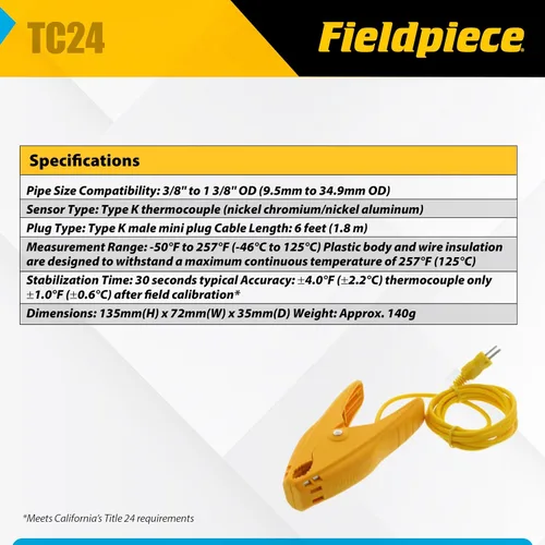 Vista 3 de Fieldpiece TC24refrigerator repuesto partsfieldpiece hecho de la mejor
