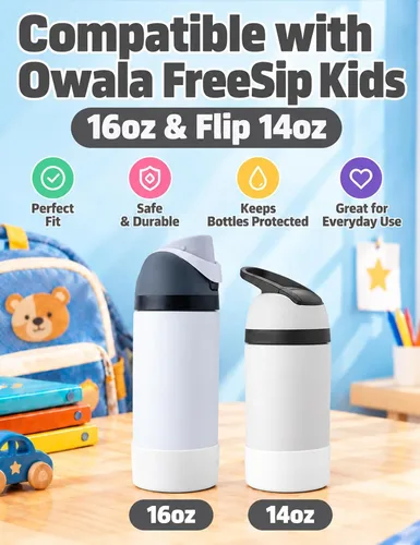 Vista 2 de Mity rain Bota de silicona 2PCS para botella de agua Owala FreeSip Malvavisco tímido