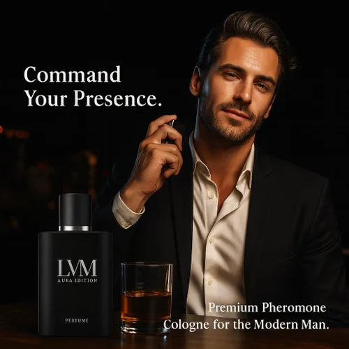 Vista 7 de LVM AURA Colonia para hombres, perfume de feromonas, mejora la atracción social y la confianza, fresco, amaderado y fragancia, larga duración, 1.7
