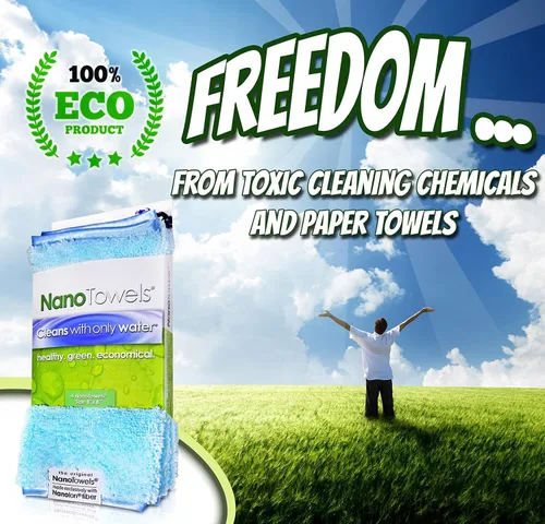 Vista 3 de Life Miracle Nano Toallas: increíble tela ecológica que limpia prácticamente cualquier superficie con solo agua. No más toallas de papel o productos