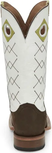 Vista 5 de Justin Latigo Blanco - Botas occidentales de piel de vacuno para hombre, Blanco, 9 ancho