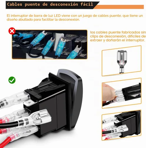 Vista 7 de Nilight 90104B - Barra de luz LED trasera láser de aluminio de 2 velocidades con interruptor basculante a palanca precableado de encendido y apagado