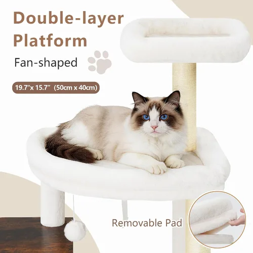 Vista 3 de Gitelsnour Árbol para gatos, torre de madera para gatos de 70.9 pulgadas para gatos grandes y adultos, muebles modernos para gatos con condominio