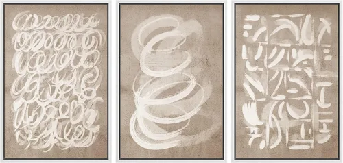 Vista 15 de SIGNWIN Lienzo enmarcado para pared, juego de arte abstracto de serenidad costera, ilustraciones abstractas junto al mar, arte moderno, decorativo