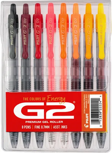 Vista 11 de Pilot G2 - Bolígrafos de gel premium roller, bolígrafos de gel de punta fina, paquete Boost Blue, los colores de la productividad, surtidos