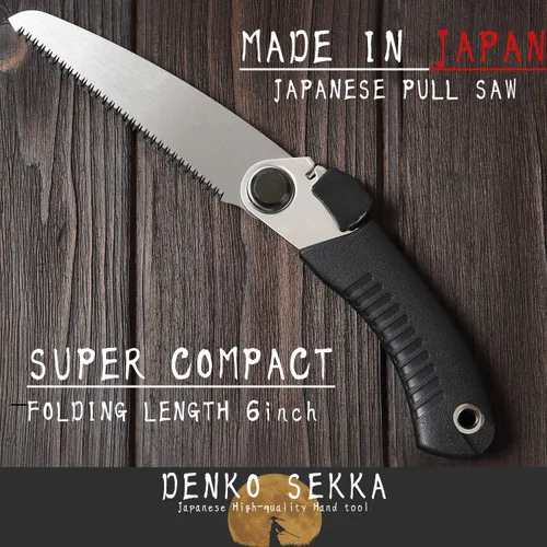 Vista 2 de Sierra de tracción japonesa para carpintería y artesanía en madera, mango largo con hoja de precisión y potencia de corte, acero resistente