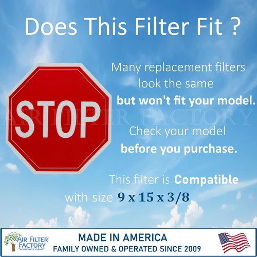 Vista 7 de Air Filter Factory Filtros de carbón para campana extractora de carbón de 9 x 15 x 3/8, paquete de 2