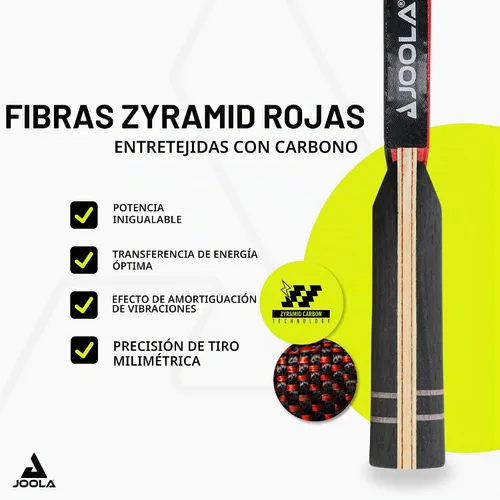 Vista 3 de JOOLA Table Tennis Bat Infinity ITTF Approved Professional Carbon Table Tennis Bat for Advanced Players - with High-Tech Fibre, 7-Layer Bat Blade