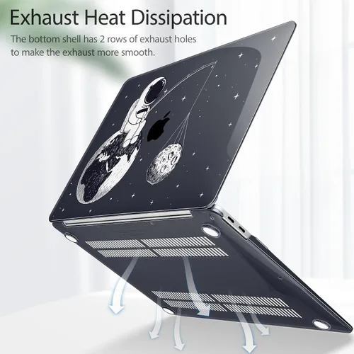 Vista 4 de Tuiklol Para MacBook Air de 13 pulgadas (versión 2021-2018) M1 A2337/A1932/A2179 con pantalla Retina Touch ID, carcasa rígida de plástico y cubierta
