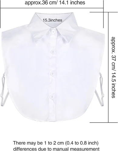 Vista 2 de Tatuo Cuello falso de camisa para mujer, 2 unidades, cuello dickey