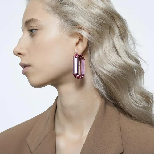Vista 5 de Swarovski Lucent - Colección de joyas para aretes, acabado en tono rodio, cristal azul, cristal rosa, Cristal