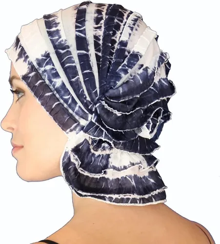 Vista 2 de Chemo Beanies, Azul marino Blanco Estampado, talla única