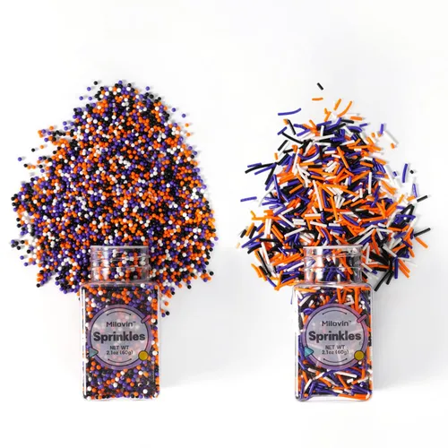 Vista 24 de Chispas comestibles de Navidad para hornear, chispas de Navidad, chispas de nonpareils, chispas rojas y verdes para galletas, magdalenas, fresas