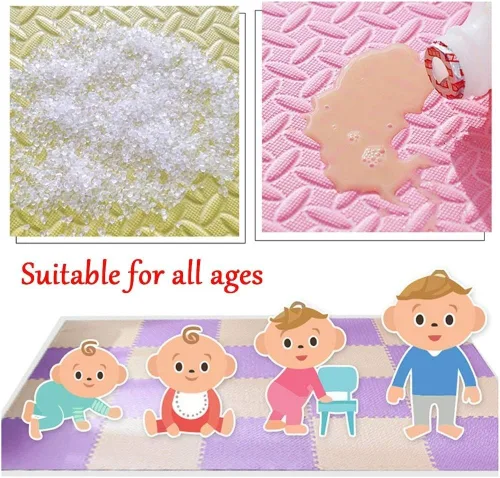 Vista 5 de Tapete de juego multicolor, tapete de espuma suave, tapete de ejercicio de rompecabezas entrelazado de EVA para niños, adolescentes, sala