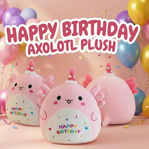 Vista 3 de Gudisi Axolotl de Felpa Adorable Animales de Peluche de Axolotl Suaves Regalo de Cumpleaños Axolotl de Felpa Almohadas para Niños Niños Niñas Rosa