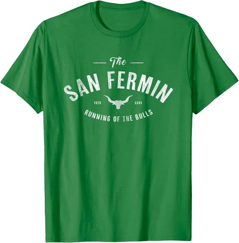 Vista 3 de The Running of the Bulls" - Pamplona Gift - Camiseta San Fermin, Rojo, S Asfalto