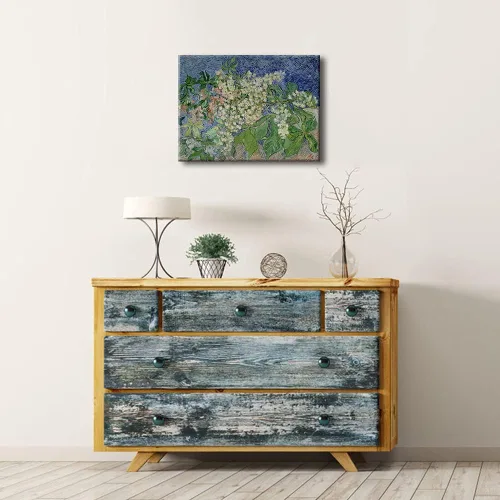 Vista 3 de Wieco Art Lienzo con ramas de castaño floreciente, impresiones de arte de Vincent Van Gogh, pinturas famosas, reproducción clásica, cuadros