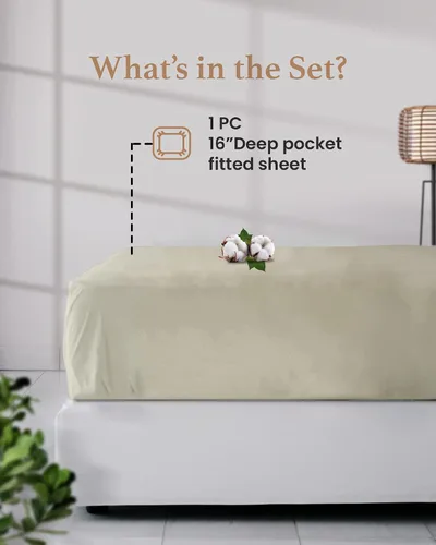 Vista 3 de Good Sleep Bedding - Sábanas ajustadas suaves y transpirables, tamaño individual, 800 hilos, 100% algodón egipcio, tejido satinado, estilo hotel