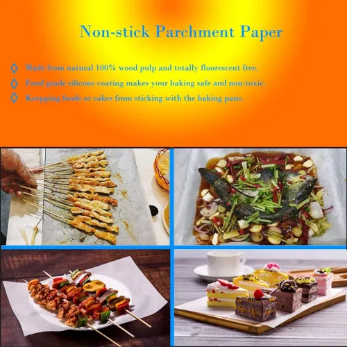 Vista 4 de Rollo de papel pergamino antiadherente para hornear, papel encerado reutilizable de grado alimenticio impermeable y a prueba de aceite, 12 pulgadas