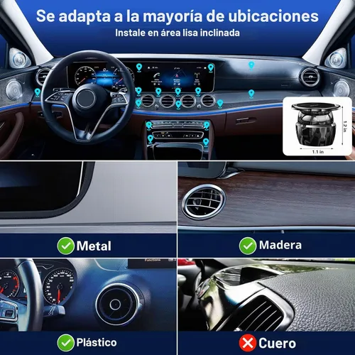 Vista 4 de pop-tech Soporte magnético adhesivo para Mercedes-Benz GLC C E CLS-Class