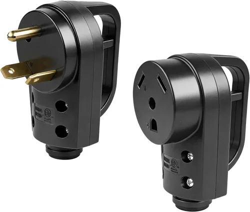 Vista 8 de Enchufe macho de repuesto para autocaravana 30A, TT-30P para cable Negro