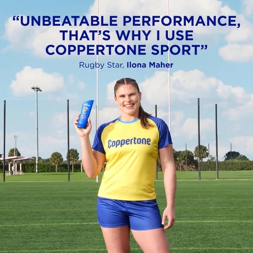 Vista 2 de Coppertone SPORT Loción de protección solar SPF 50, paquete económico, 2 x 7 onzas líquidas Sunscreen Lotion with Vitamin E, Sweat, Heat and Water
