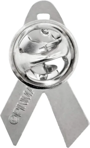 Vista 22 de PinMart Awareness - Pin de solapa esmaltado – Pin de cinta chapado en níquel y oro – Cinta de prevención y conciencia – Broche de joyería con parte