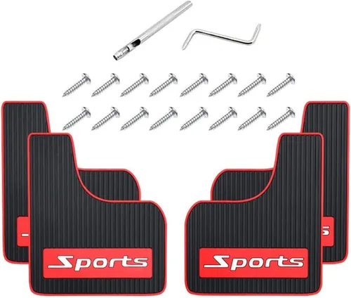 Vista 8 de 4 aletas de barro para automóvil, ajuste universal, protectores contra salpicaduras de goma sin colisiones para coche SUV Universal, goma, fácil