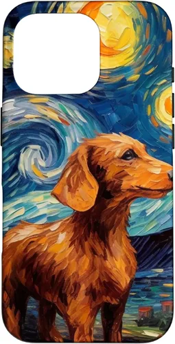 Vista 20 de Carcasa para iPhone 16 Dachshund Dog Starry Night Van Gogh Dachshund