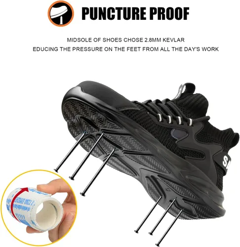 Vista 3 de LIWEGHT Steel Toe Shoes for Women Lightweight Safety Shoes Women Comfortable Composite Steel Toe Sneakers Indestructible Shoes