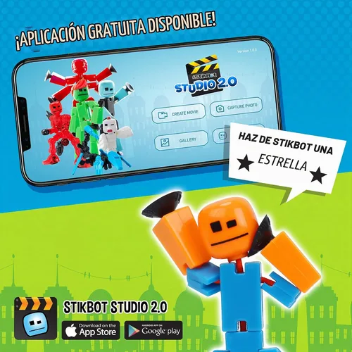 Vista 6 de Zing Stikbot - Juego de 6 figuras de acción coleccionables Stikbot, crea animación Stop Motion (los estilos pueden variar)