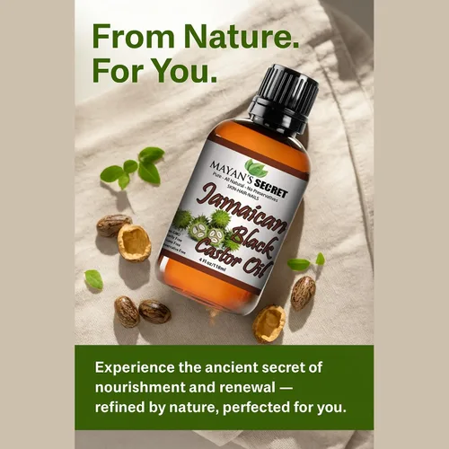 Vista 6 de Mayan's Secret - Aceite de semilla de ricino negro jamaicano 4 onzas - 100% puro y orgánico Aceite de ricino negro jamaicano para el crecimiento