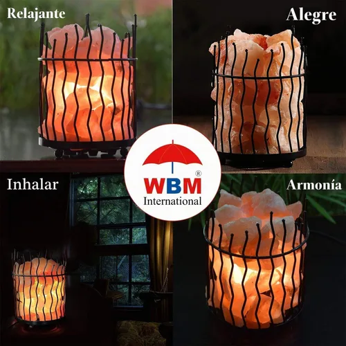 Vista 5 de Himalayan Glow Lámparas de cesta estilo pilar, lámpara nocturna de sal del Himalaya pura con trozos de sal, bombilla e interruptor regulable