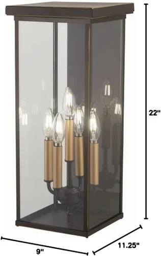 Vista 2 de Minka Lavery Lámpara de pared exterior 72583-143C Casway, 5 luces 200 vatios, bronce aceitado