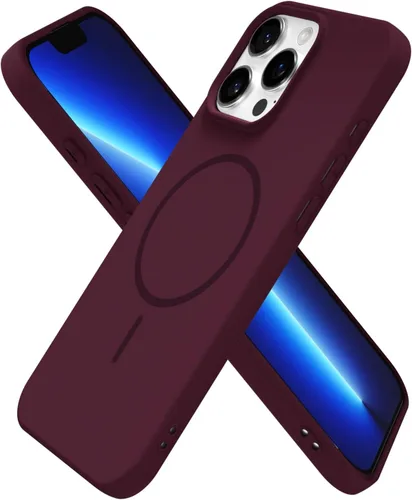 Vista 130 de Oakxco Funda de Silicona Mag Safe para iPhone 12 Pro Max, Funda Magnética Delgada y Fina Compatible con Carga Inalámbrica MagSafe, Bonita Funda