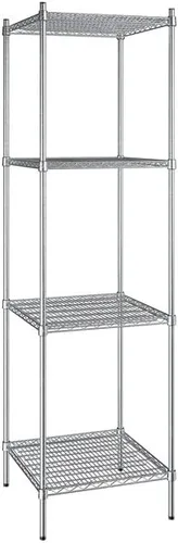 Vista 181 de Kit de 4 estantes de epoxi verde NSF de 21 x 72 pulgadas con postes de 86 pulgadas, estantería de almacenamiento resistente, kit de estantería
