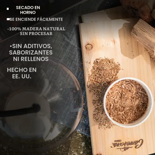 Vista 4 de Camerons Virutas de madera para barbacoa extrafinas totalmente naturales (paquete de 4 bolsas de aproximadamente 2 libras cada una) – Manzana