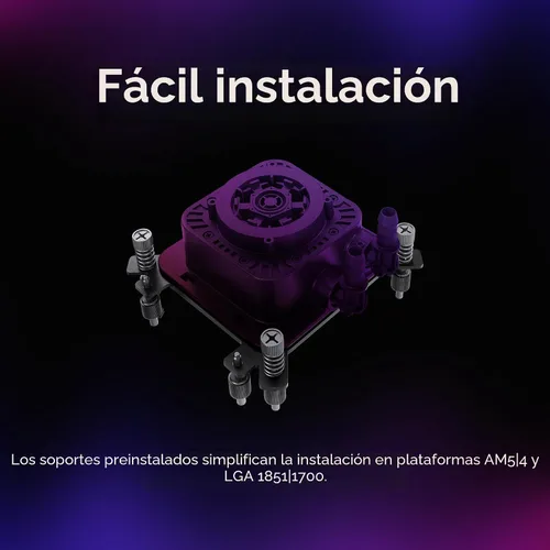 Vista 5 de Cooler Master Elite Liquid 240 AIO Liquid CPU Cooler, ARGB