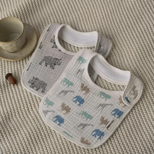 Vista 7 de Baberos de muselina para bebés niños y niñas, babero de muselina orgánica para bebé para babeo y dentición, baberos suaves de bandana para babeo