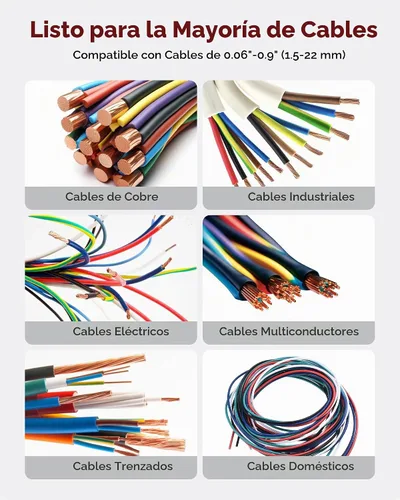 Vista 6 de CREWORKS Máquina pelacables automática, pelacables eléctrico para cables de cobre de 0.06"-0.9" (1.5-22 mm) con 3 modos de operación, herramienta