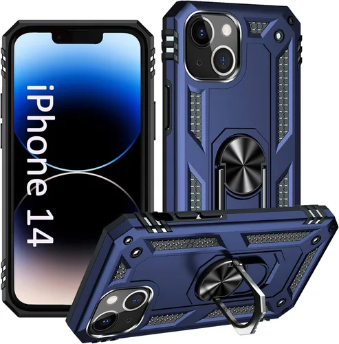 Vista 36 de ADDIT i Phone 14 Pro - Funda para iPhone 14 Pro, con anillo de soporte, soporte ajustable, grado militar, protección resistente, a prueba de golpes