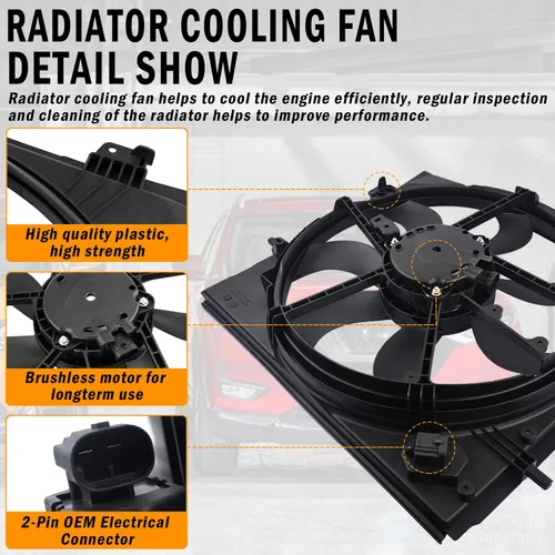 Vista 3 de Reemplazo del conjunto del ventilador de refrigeración del radiador para Nissan Rogue Sport 2.0L 2017 2018 2019 2019 reemplaza a 214816MA0A