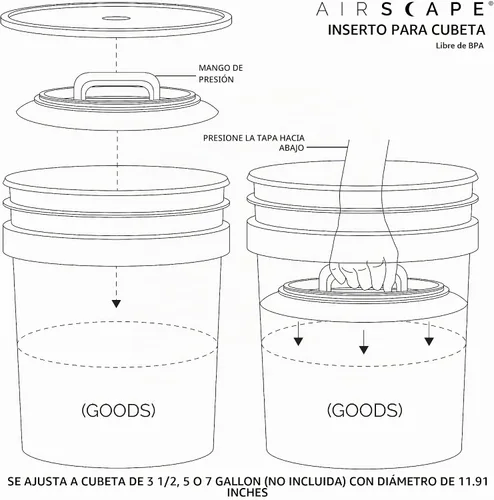 Vista 7 de Planetary Design tapa para cubeta AIRSCAPE – preserva la Frescura de los Alimentos.