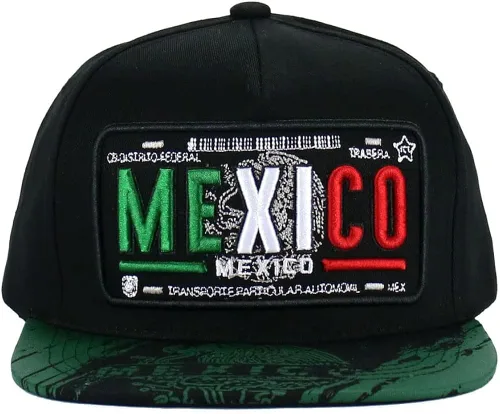 Vista 2 de Gorra de béisbol de algodón con diseño de placa de automóvil de los Estados de México